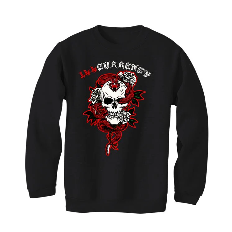 Air Jordan 6 “Toro Bravo” | illcurrency Black T-Shirt (Snake skeleton rose) - Image 4