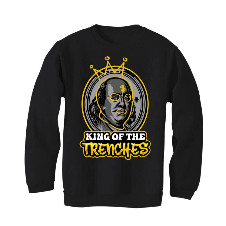 Air Jordan 6 Yellow Ochre | illcurrency Black T-Shirt (king of the trenches) - Image 4