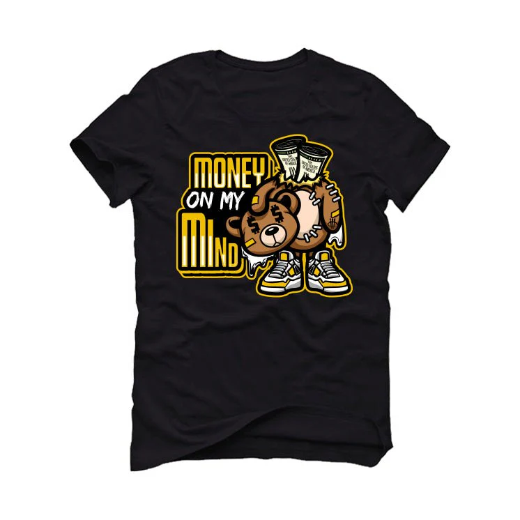Air Jordan 6 Yellow Ochre | illcurrency Black T-Shirt (money on my mind) - Image 2