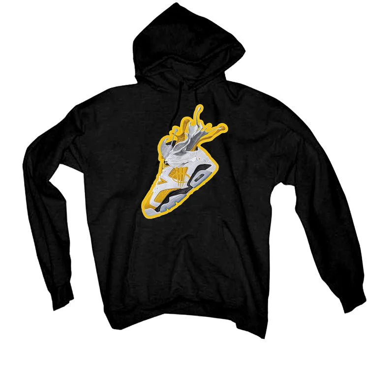 Air Jordan 6 Yellow Ochre | illcurrency Black T-Shirt (SPLASH 6) - Image 3