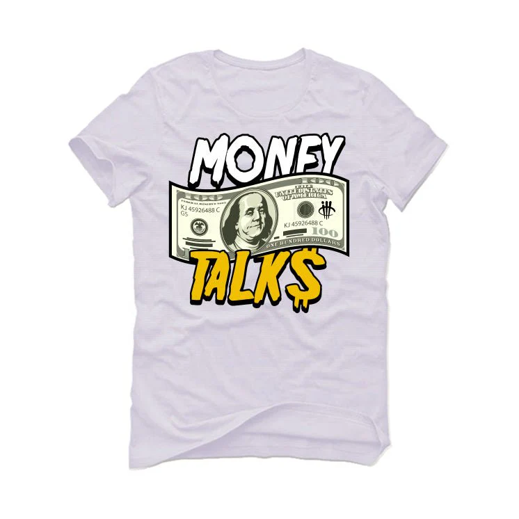 Air Jordan 6 Yellow Ochre | illcurrency White T-Shirt (MONEY TALK) - Image 2