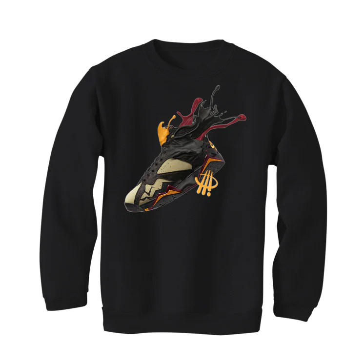 Air Jordan 7 “Black Olive” Black T-Shirt (SPLASH) - Image 4