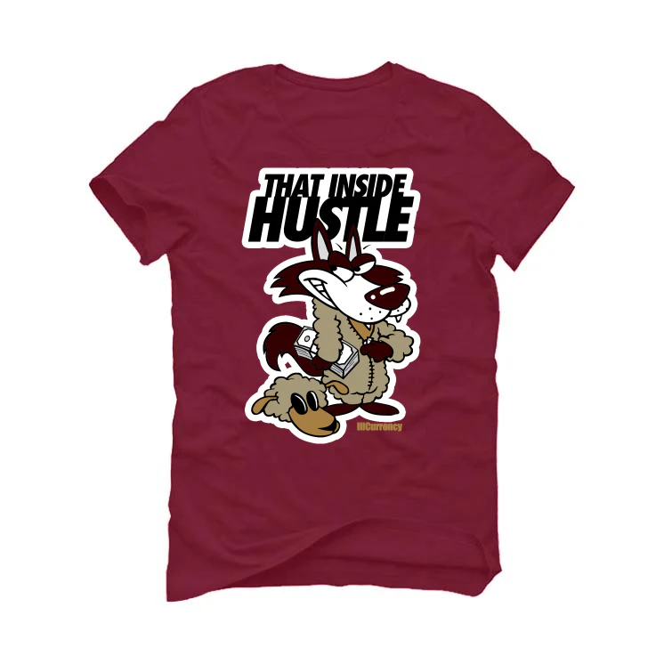 Air Jordan 7 “Black Olive” Maroon T-Shirt (Inside Hustle) - Image 2