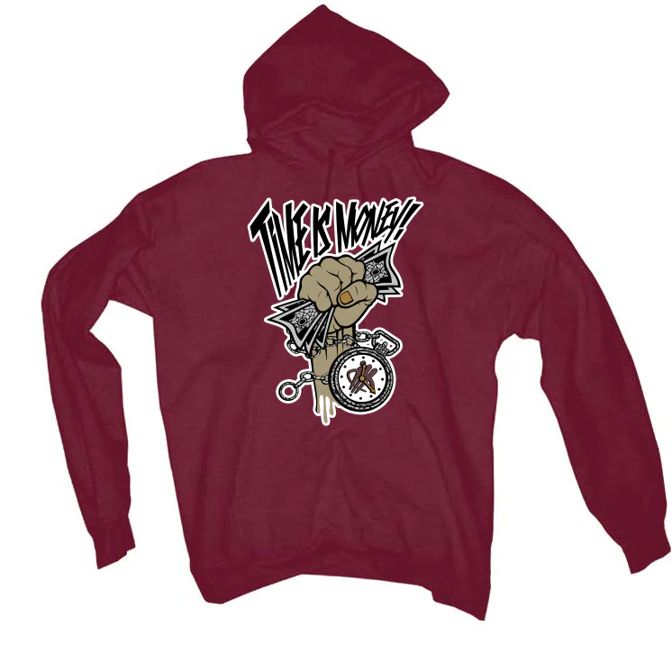 Air Jordan 7 “Black Olive” Maroon T-Shirt (Time Is Money) - Image 3