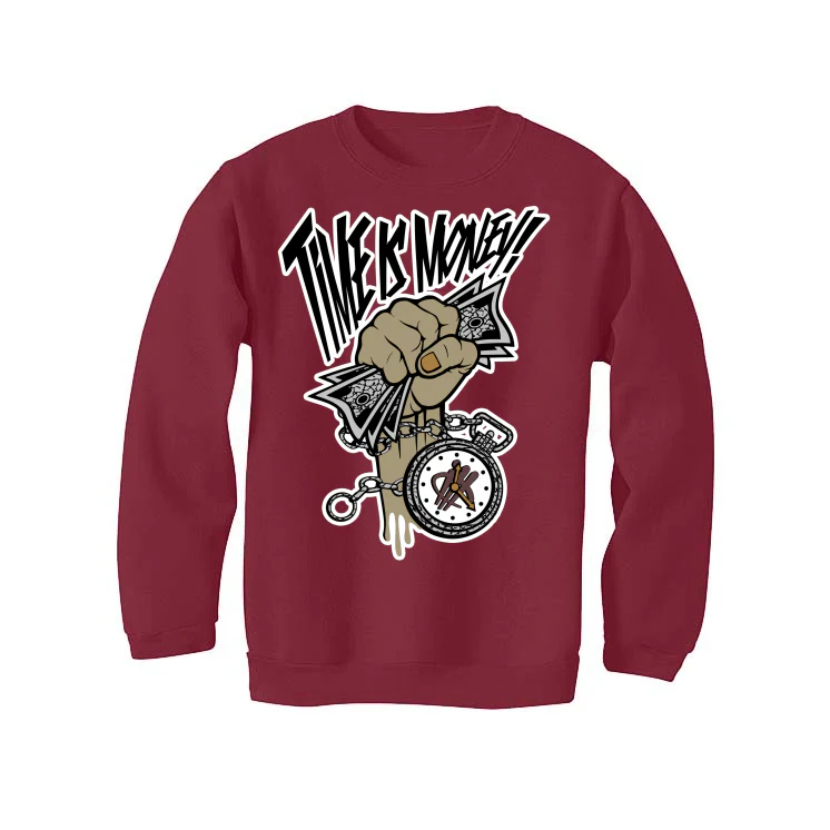 Air Jordan 7 “Black Olive” Maroon T-Shirt (Time Is Money) - Image 4