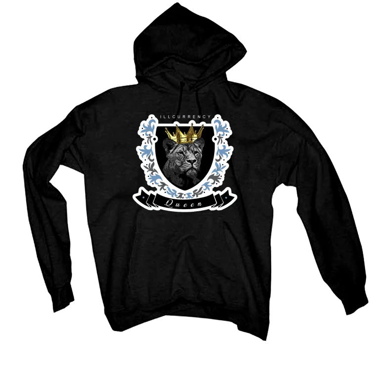 Air Jordan 7 “Chambray” | illcurrency Black T-Shirt (Queen) - Image 3