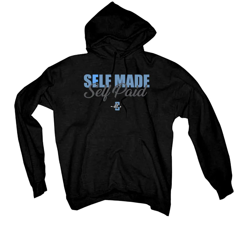 Air Jordan 7 “Chambray” | illcurrency Black T-Shirt (Self Made Self Paid) - Image 3
