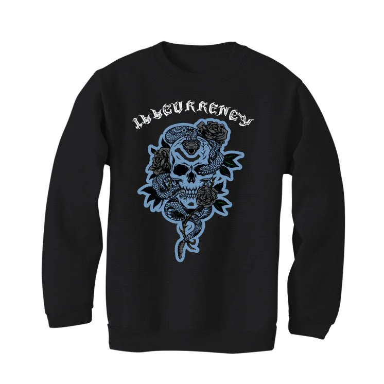 Air Jordan 7 “Chambray” | illcurrency Black T-Shirt (Snake skeleton rose) - Image 4