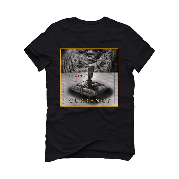 Air Jordan 7 “Citrus” 2022 Retro | illcurrency Black T-Shirt (CURRENCY) - Image 2