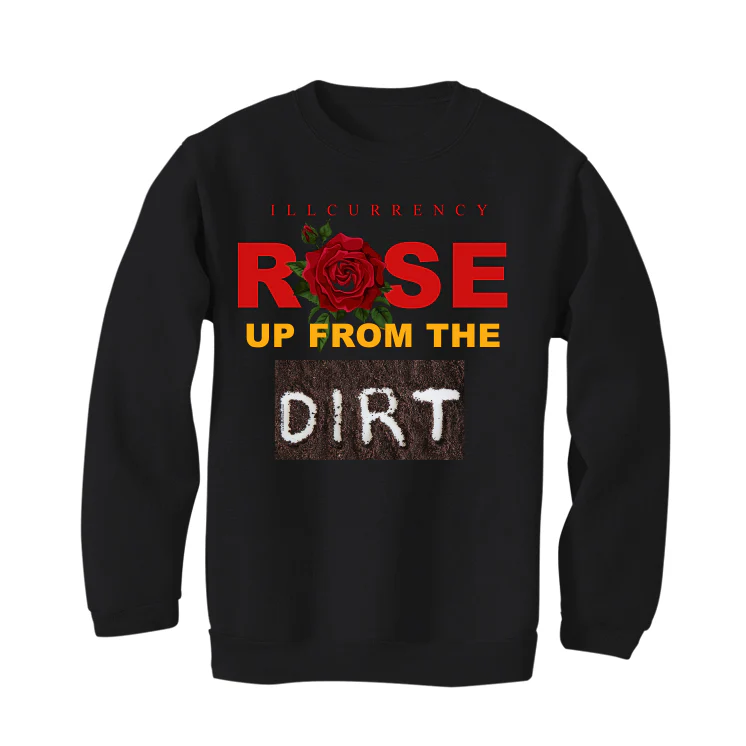 Air Jordan 7 “Citrus” 2022 Retro | illcurrency Black T-Shirt (Rose up from the dirt) - Image 4