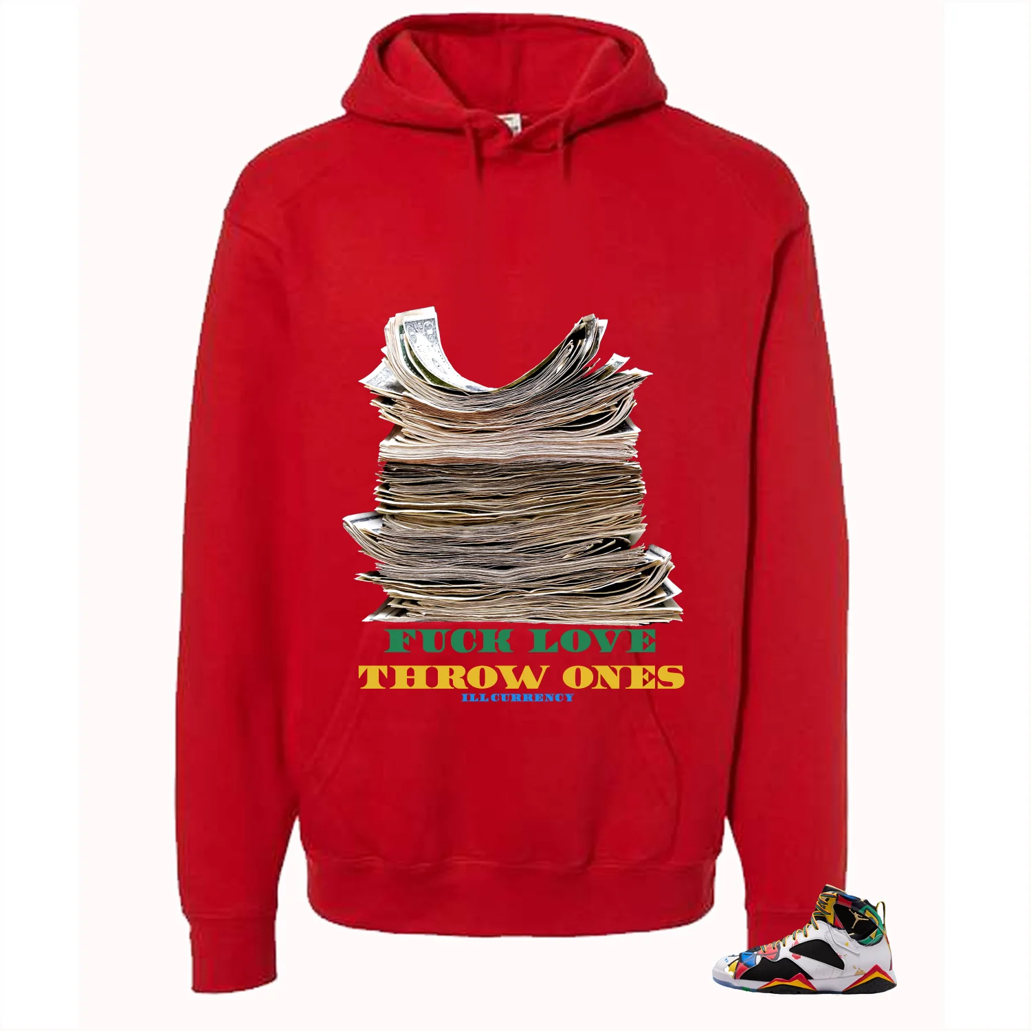 Air Jordan 7 Miro Matching T-Shirt Red T-Shirt (Fck Love)| illcurrency - Image 3