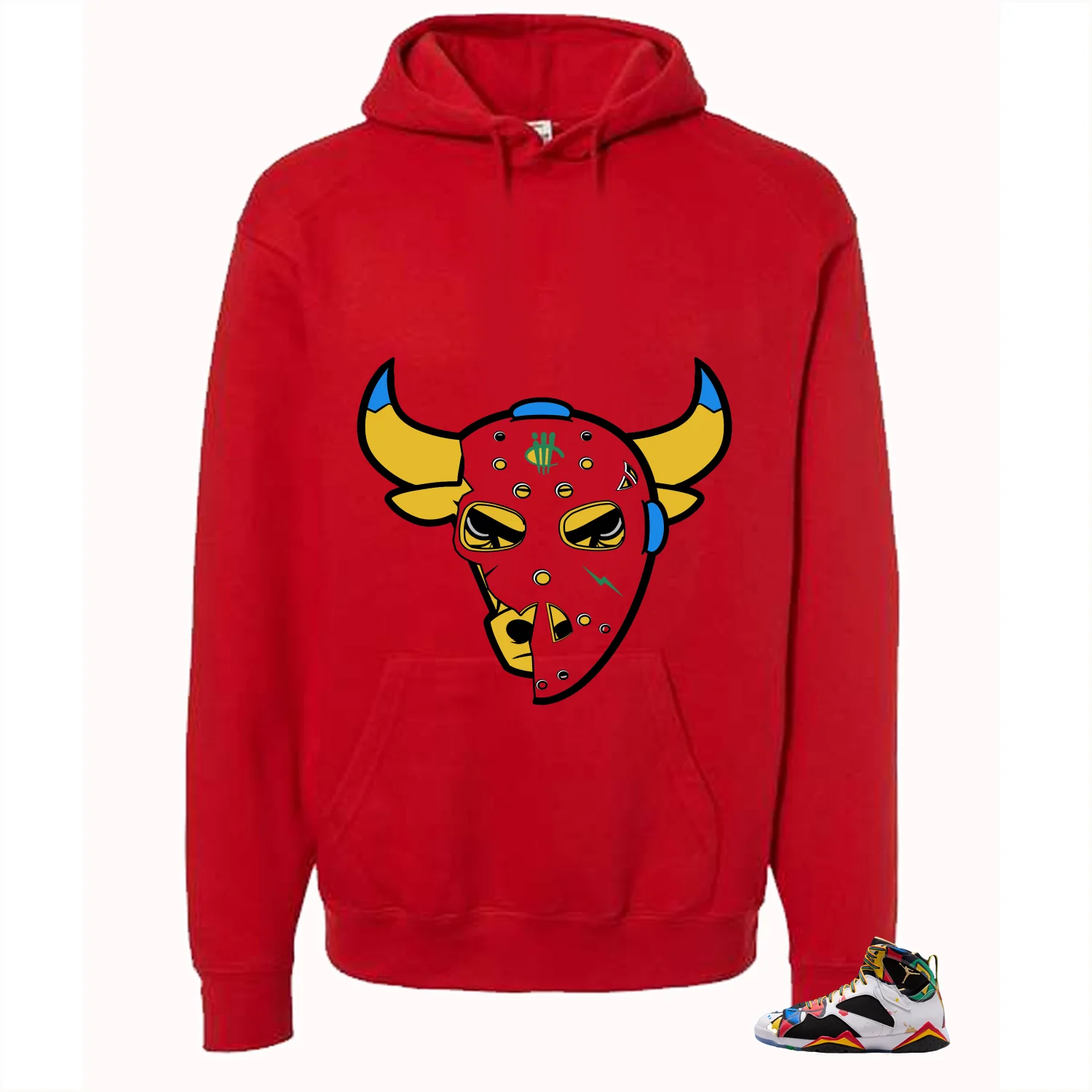 Air Jordan 7 Miro Matching T-Shirt Red T-Shirt (Jason Mask)| illcurrency - Image 3