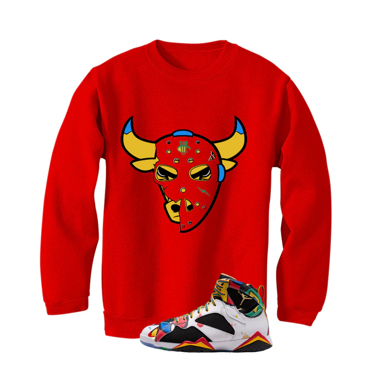 Air Jordan 7 Miro Matching T-Shirt Red T-Shirt (Jason Mask)| illcurrency - Image 4