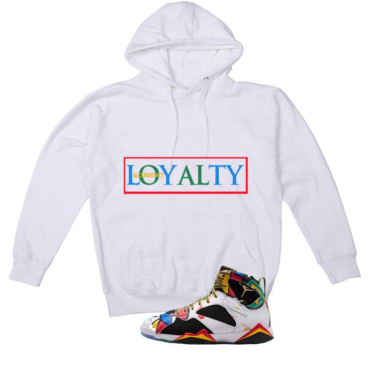 Air Jordan 7 Miro Matching T-Shirt White T-Shirt (Loyalty)| illcurrency - Image 3