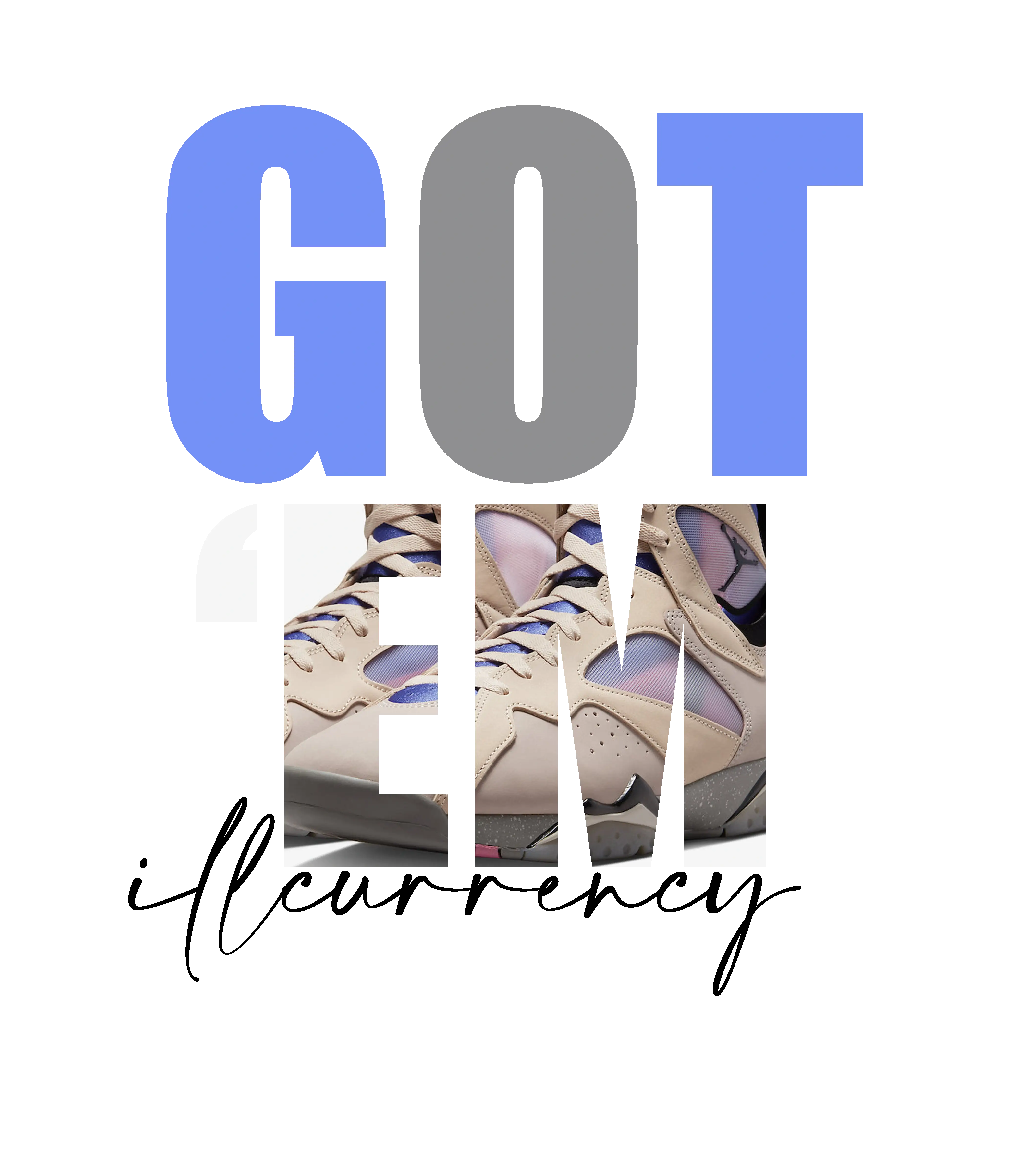 Air Jordan 7 SE "Sapphire" | illCurrency Pink T-Shirt (Got Em)