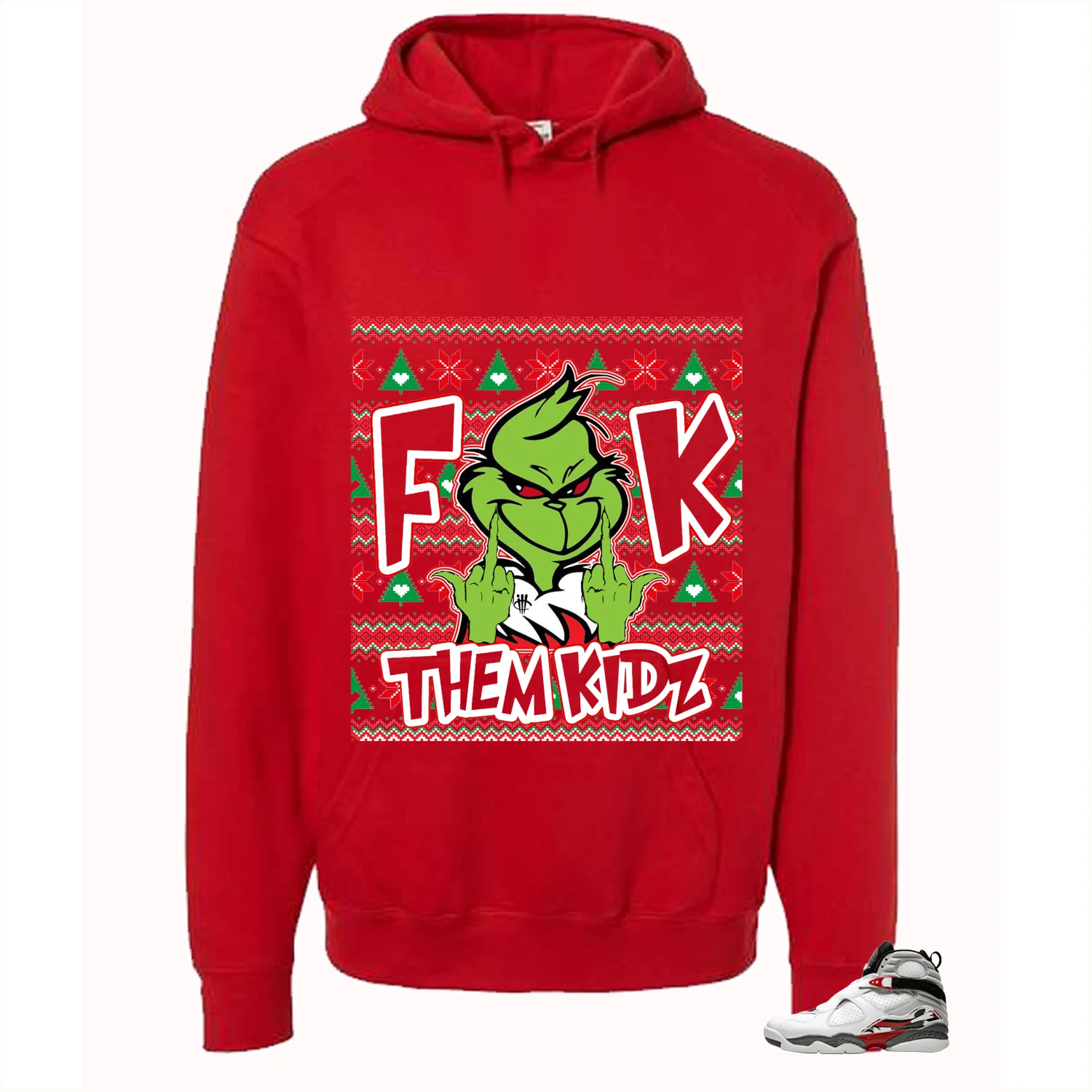 Air Jordan 8 Bugs Bunny Matching T-Shirt, Sweatshirts & Hoodies Red T-Shirt (Fck Them Kidz)| illcurrency - Image 3
