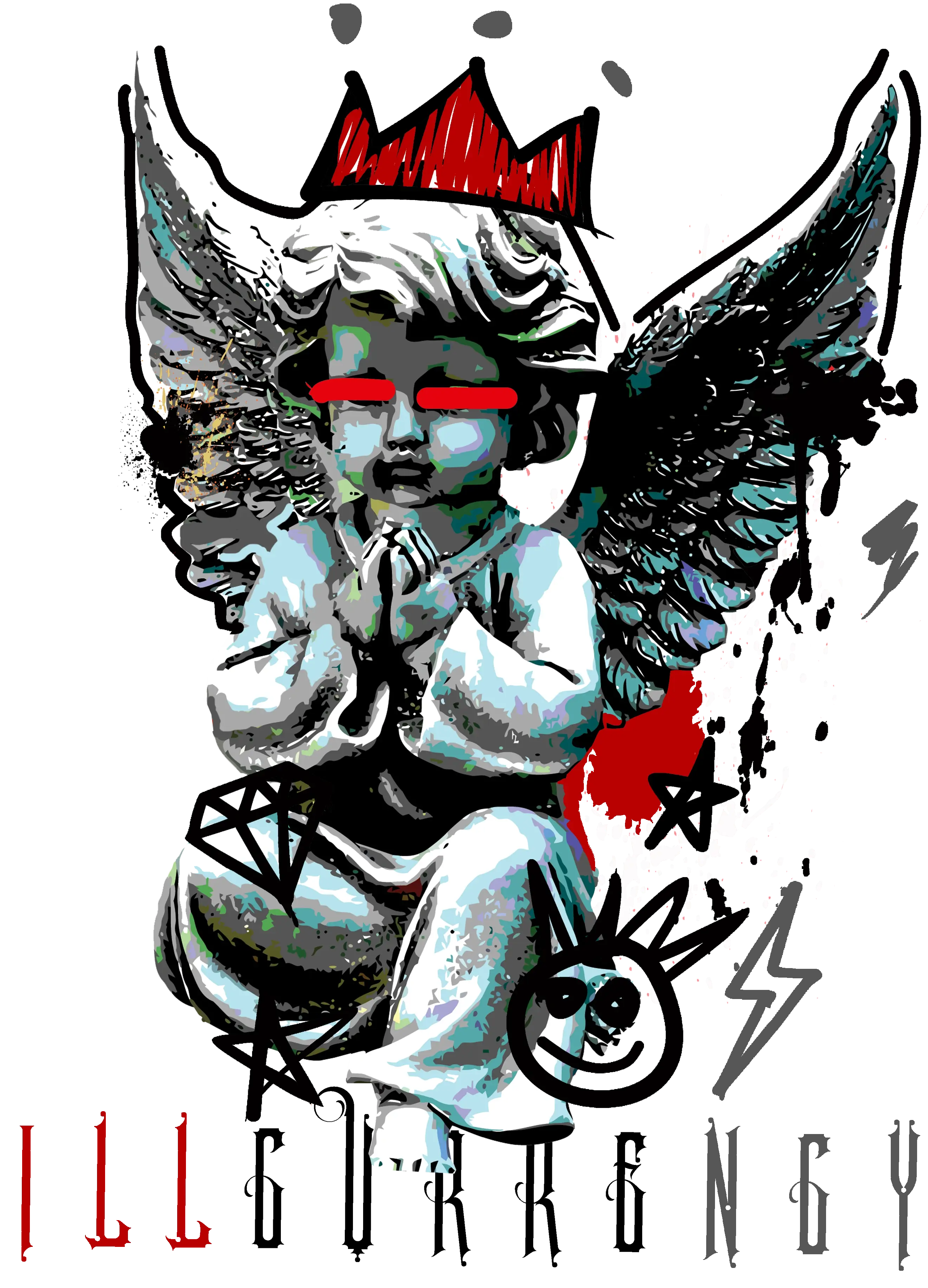 Air Jordan 8 Bugs Bunny Matching T-Shirt, Sweatshirts & Hoodies White T-Shirt (Graffiti Angel)| illcurrency