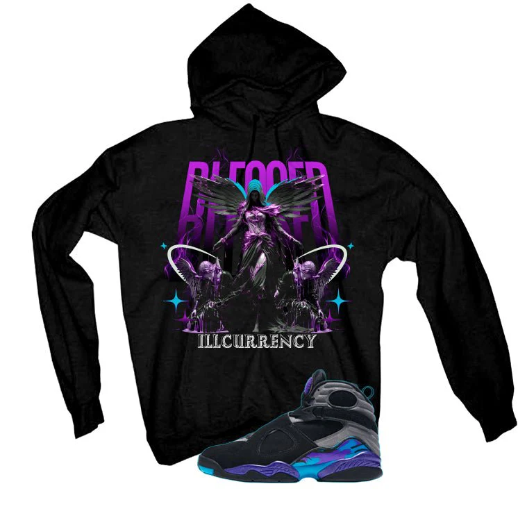 Air Jordan 8 OG Aqua Black T-Shirt (Blessed Angel)| illcurrency - Image 3