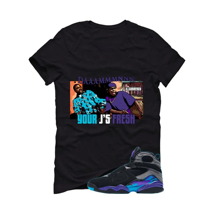 Air Jordan 8 OG Aqua Black T-Shirt (Damnnnn)| illcurrency - Image 2