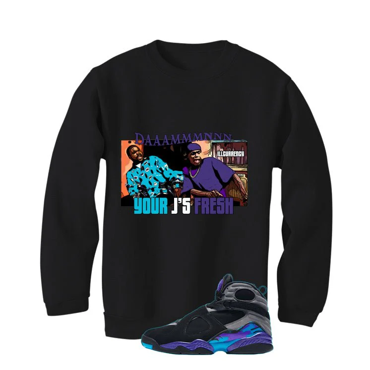 Air Jordan 8 OG Aqua Black T-Shirt (Damnnnn)| illcurrency - Image 4