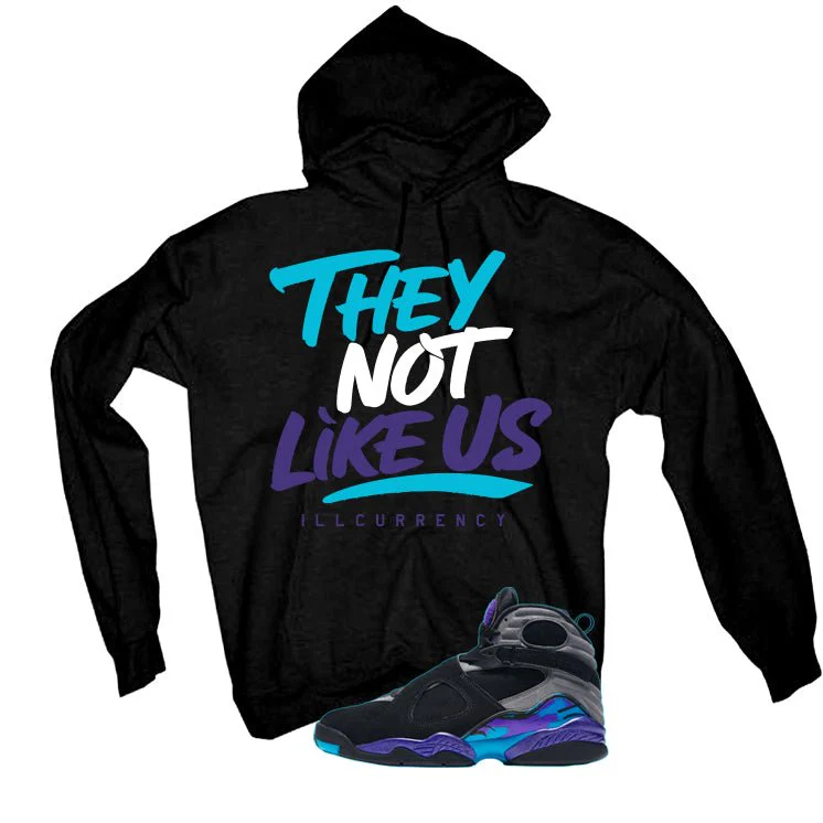 Air Jordan 8 OG Aqua Black T-Shirt (They not like us)| illcurrency - Image 3