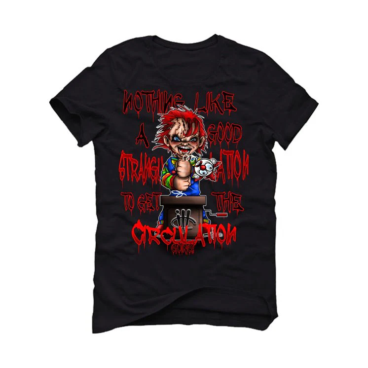 Air Jordan 8 “Playoffs” | illcurrency Black T-Shirt (Chucky) - Image 2