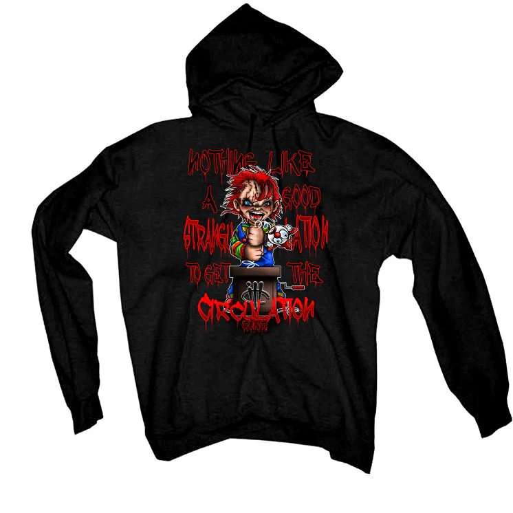Air Jordan 8 “Playoffs” | illcurrency Black T-Shirt (Chucky) - Image 3