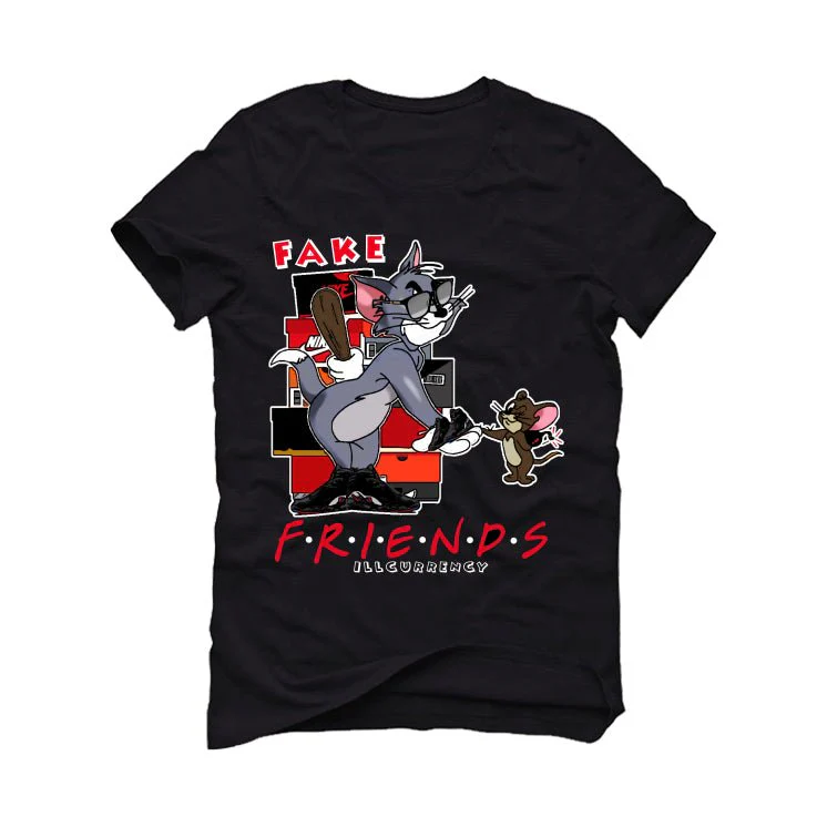 Air Jordan 8 Playoffs - Black T-Shirt (Fake Friends) - Image 2