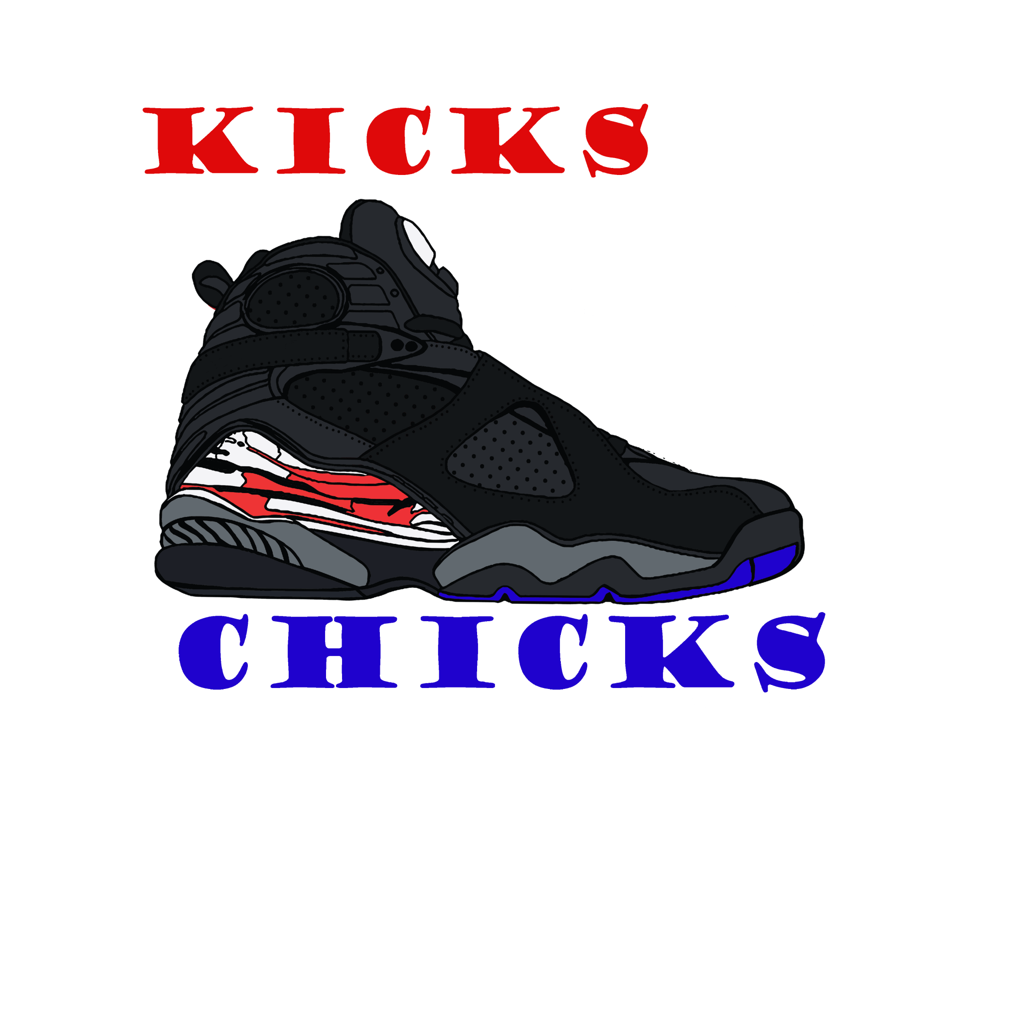 Air Jordan 8 “Playoffs” | illcurrency Black T-Shirt (KICKS BEFORE CHICKS)