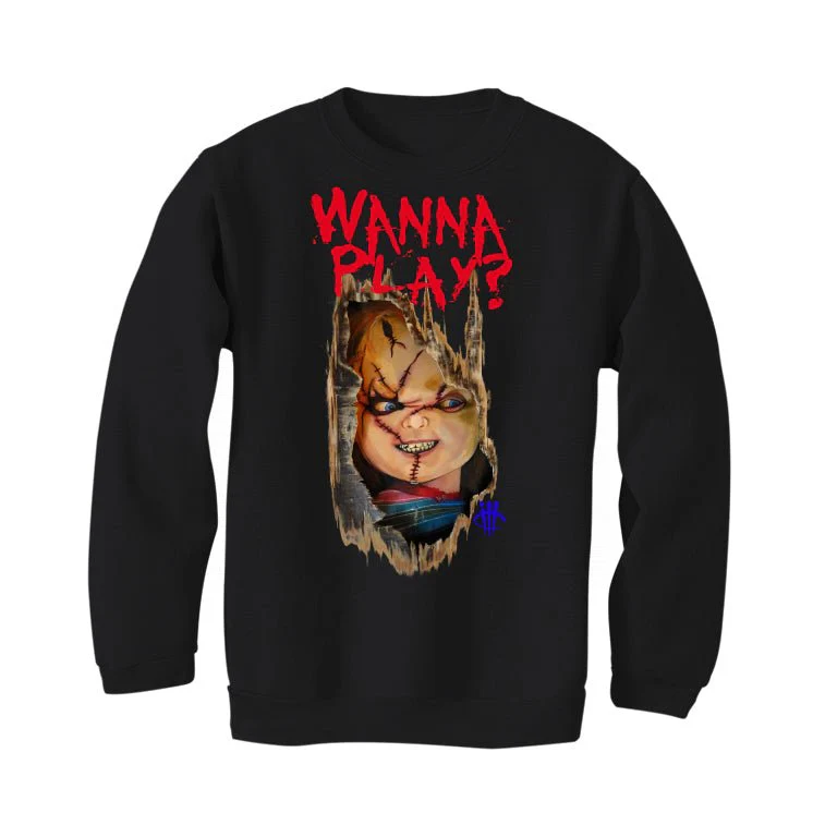Air Jordan 8 “Playoffs” | illcurrency Black T-Shirt (Wanna play.) - Image 4