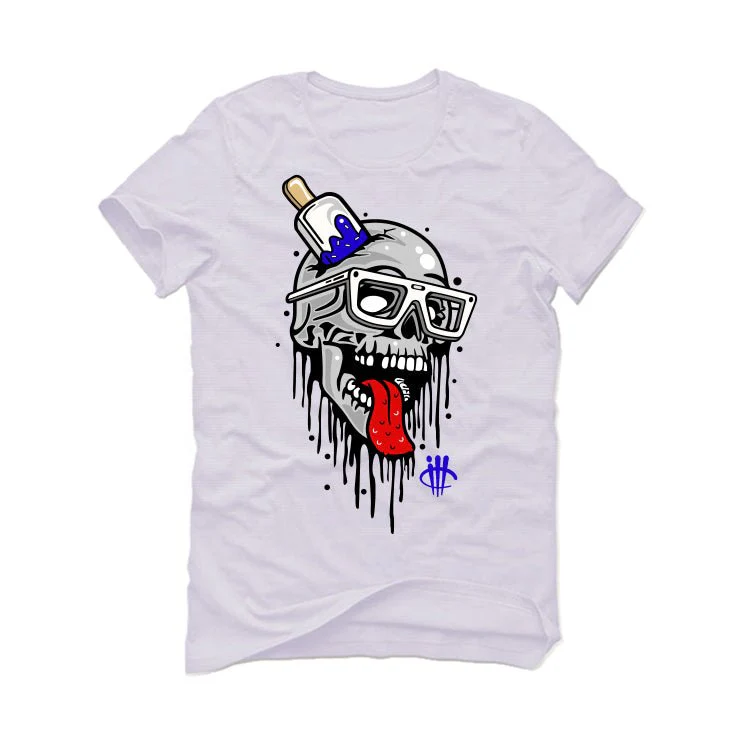 Air Jordan 8 “Playoffs” | illcurrency White T-Shirt (ice cream skull) - Image 2