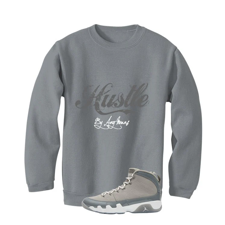 Air Jordan 9 Cool Grey Grey T-Shirt (Hustle By Any Means)| illcurrency - Image 4