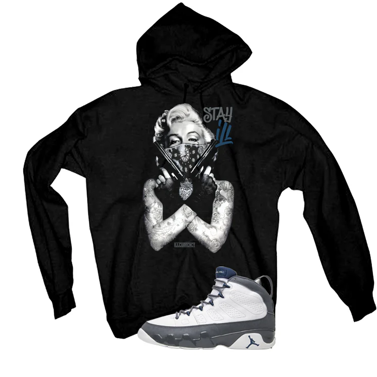 Air Jordan 9 Flint Grey Matching T-Shirt, Sweatshirts & Hoodies Black T-Shirt (Marilyn Monroe stay ill)| illcurrency - Image 3