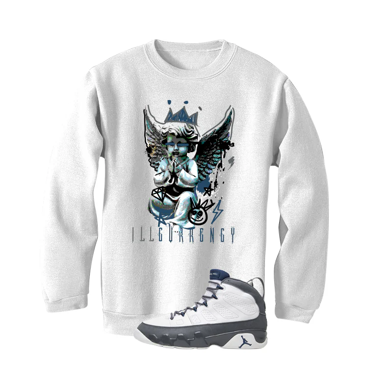 Air Jordan 9 Flint Grey Matching T-Shirt, Sweatshirts & Hoodies White T-Shirt (Graffiti Angel)| illcurrency - Image 4