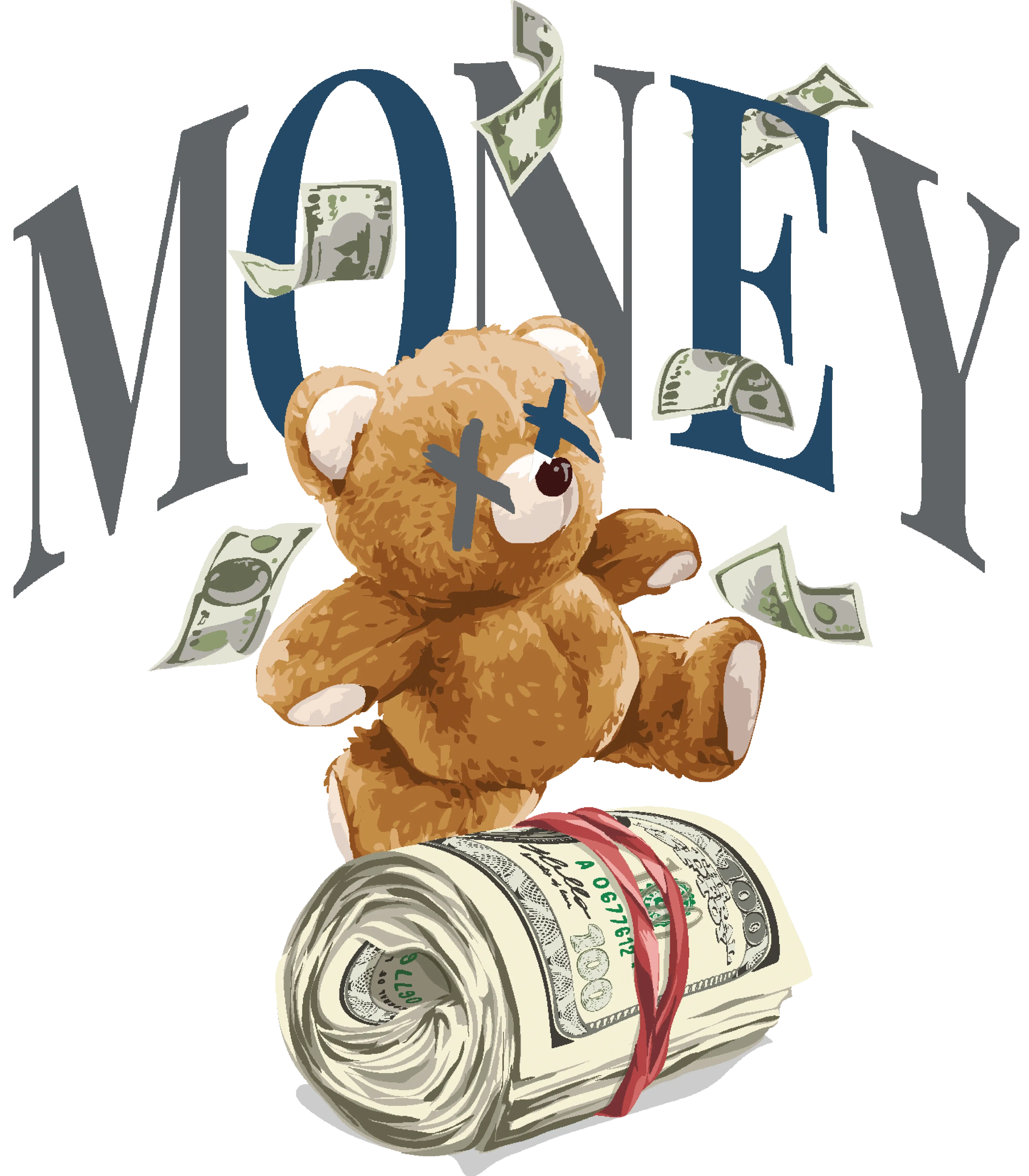 Air Jordan 9 Flint Grey Matching T-Shirt, Sweatshirts & Hoodies White T-Shirt (Money Bear)| illcurrency