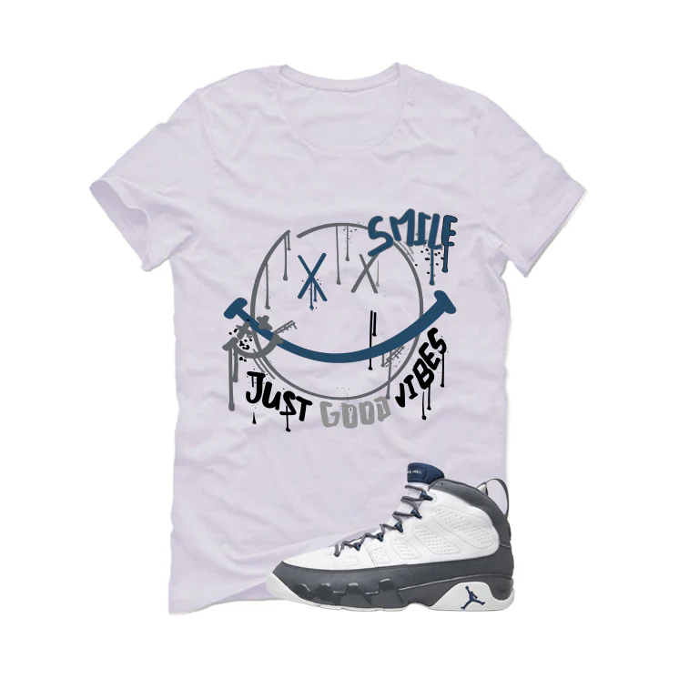 Air Jordan 9 Flint Grey Matching T-Shirt, Sweatshirts & Hoodies White T-Shirt (Smile)| illcurrency - Image 2