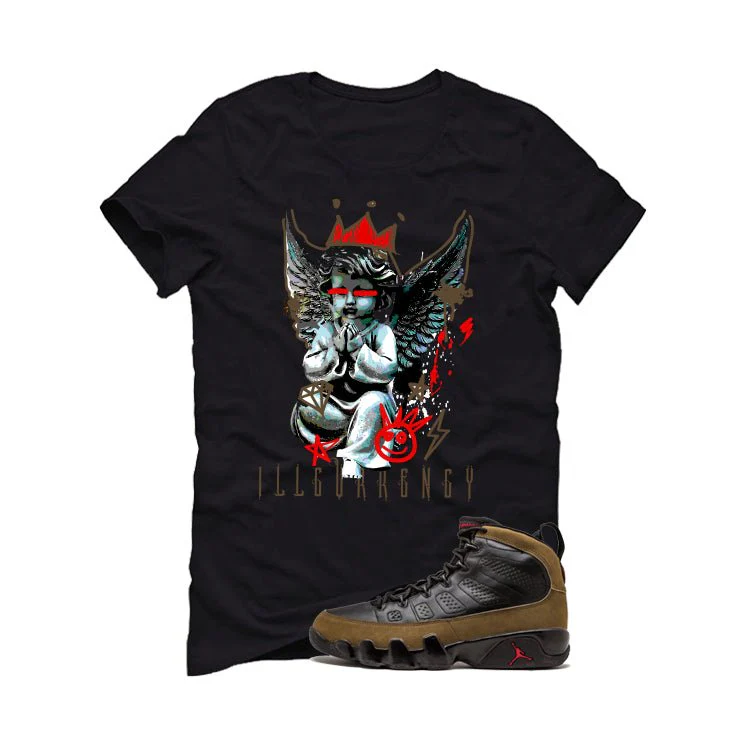 Air Jordan 9 Olive Black T-Shirt (Graffiti Angel)| illcurrency - Image 2