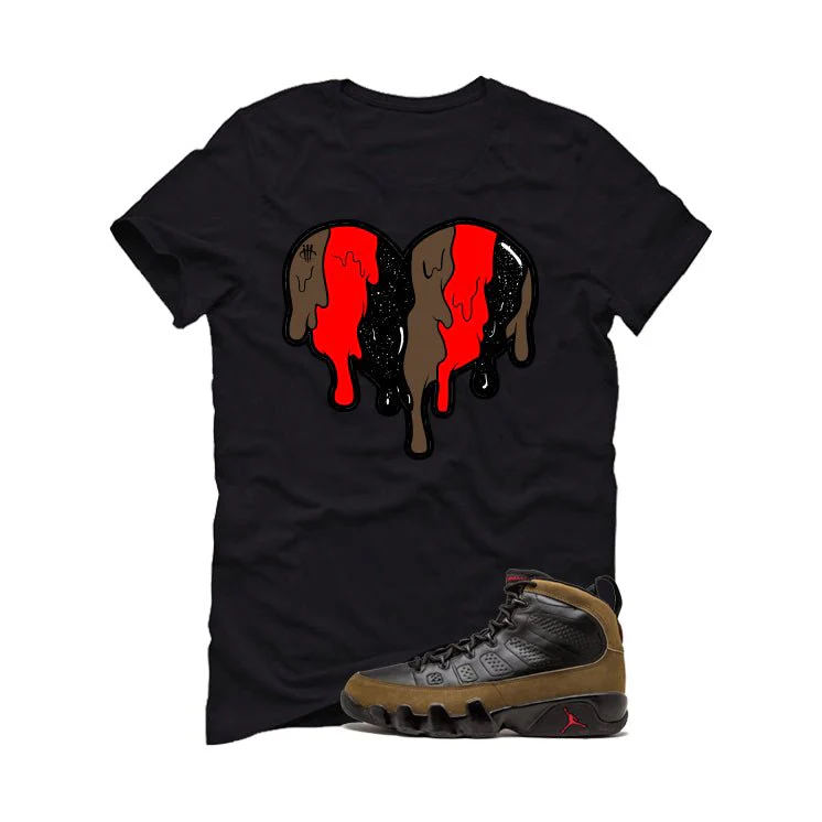 Air Jordan 9 Olive Black T-Shirt (Heart)| illcurrency - Image 2