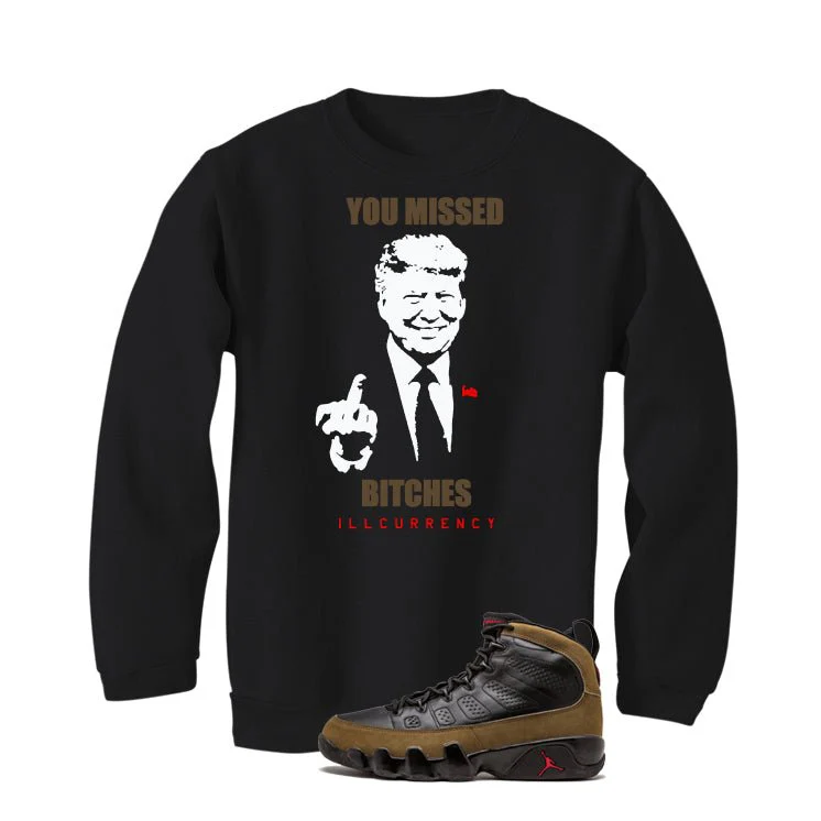 Air Jordan 9 Olive Black T-Shirt (Trump you missed)| illcurrency - Image 4