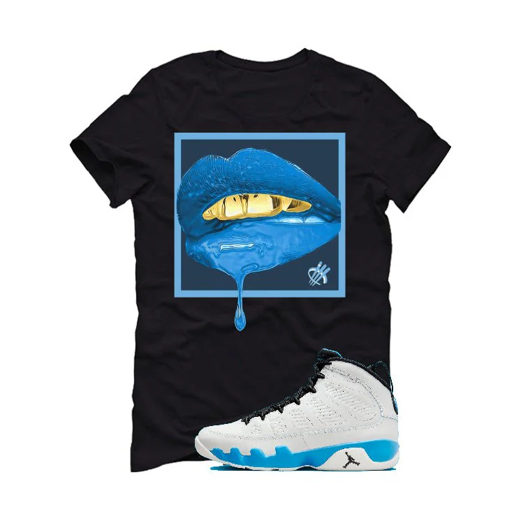 Air Jordan 9 “Powder Blue” | illcurrency Black T-Shirt (LIPSTICK) - Image 2