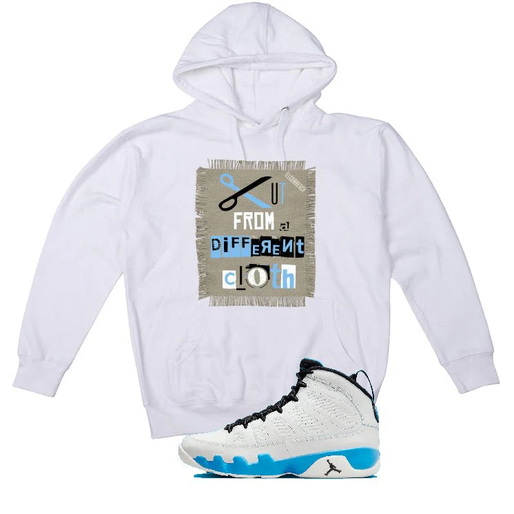 Air Jordan 9 “Powder Blue” | illcurrency White T-Shirt (Cut from a different cloth) - Image 3