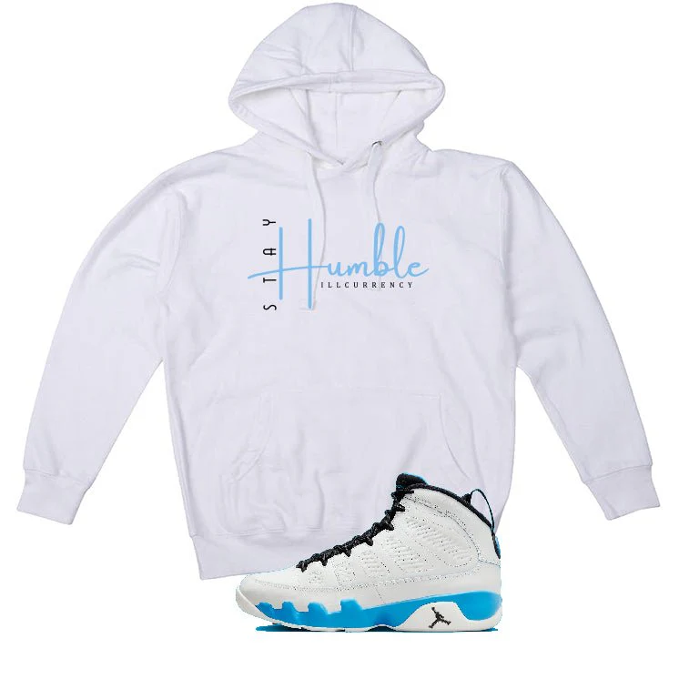 Air Jordan 9 “Powder Blue” | illcurrency White T-Shirt (Stay Humble) - Image 2