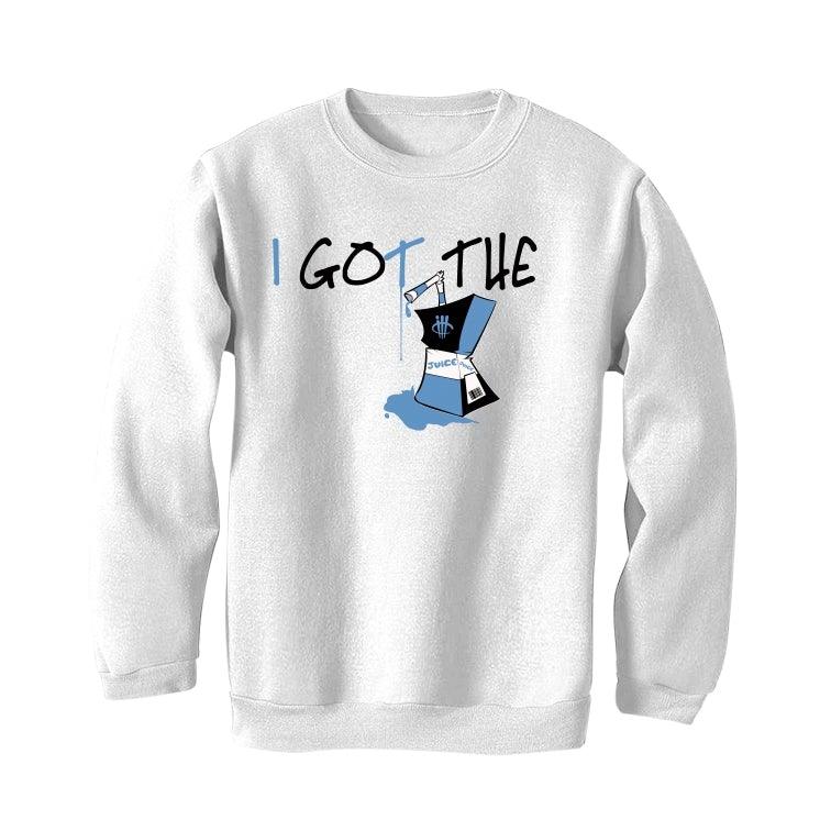 Air Jordan 9 University Blue 2020 White T-Shirt (I got the juice) - Image 4