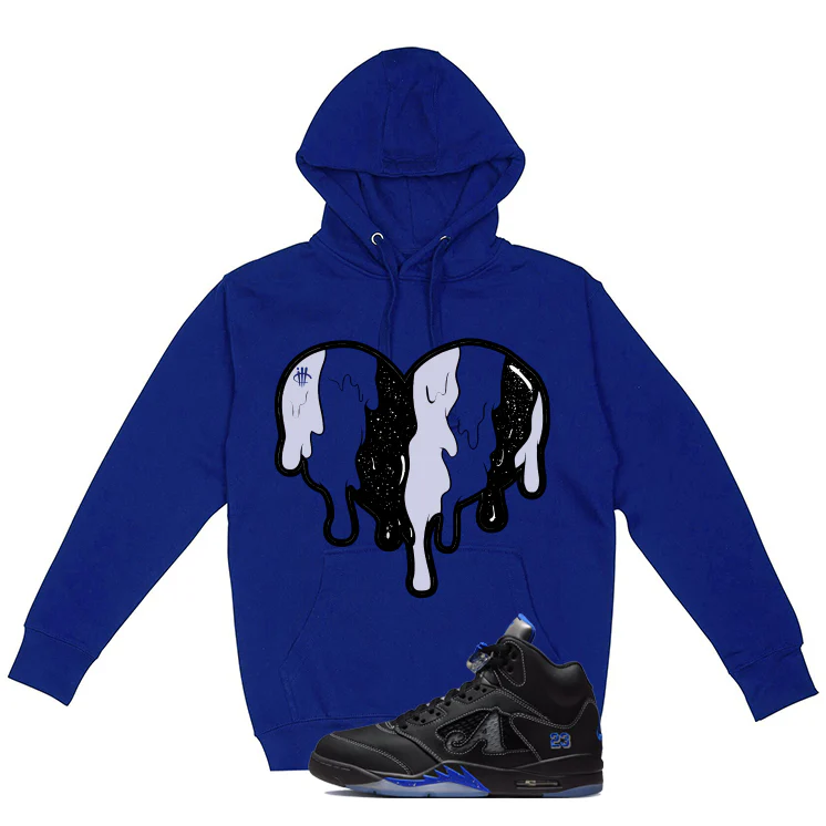 Awake NY x Air Jordan 5 Racer Blue Royal Blue T-Shirt (Heart)| illcurrency - Image 3