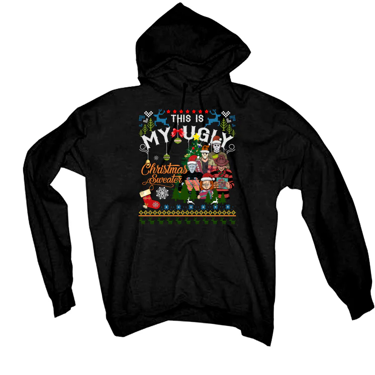 CHRISTMAS UGLY SWEATERS Black T-Shirt (This My Ugly Christmas Sweater) - Image 3