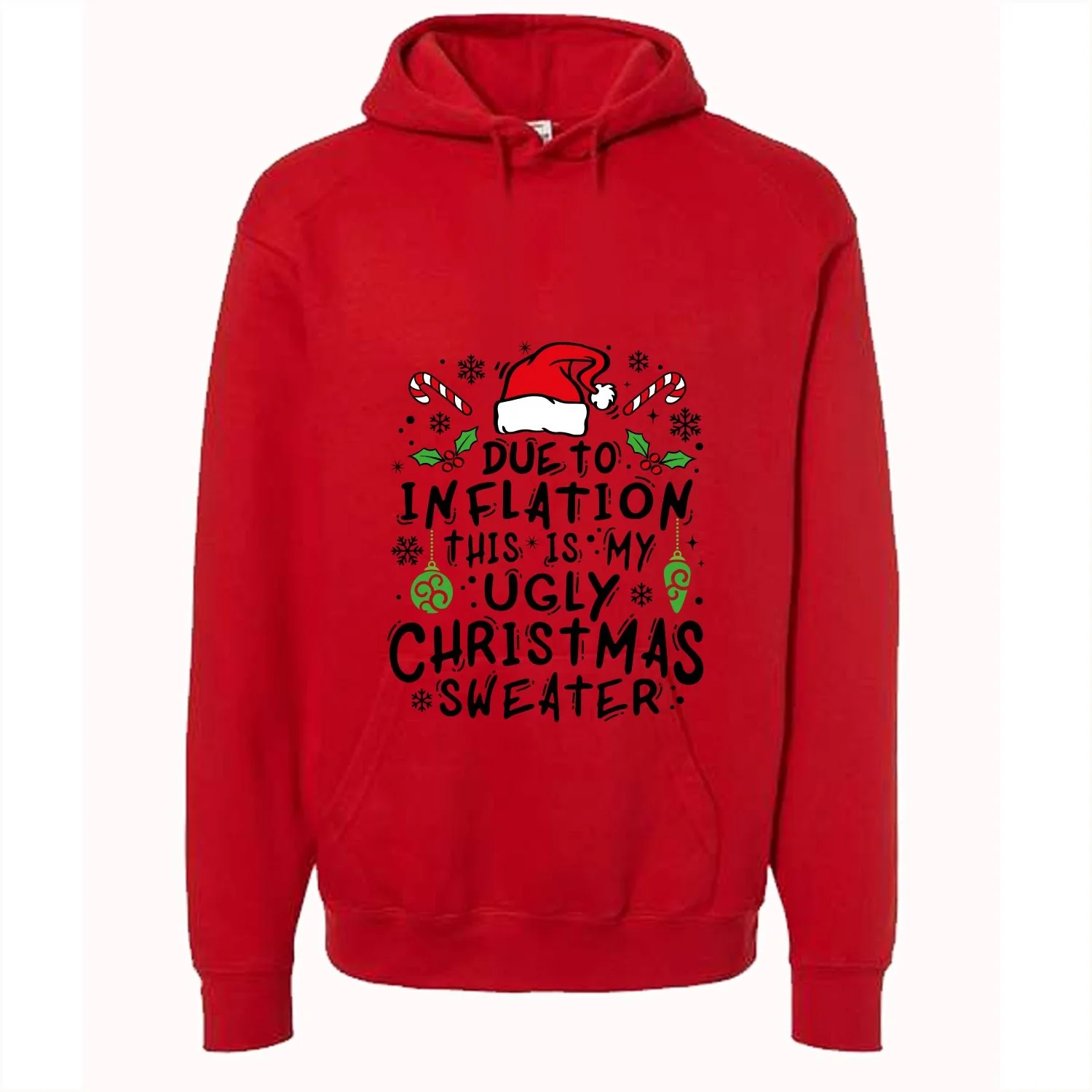 CHRISTMAS UGLY SWEATERS Red T-Shirt (Christmas Inflation) - Image 4