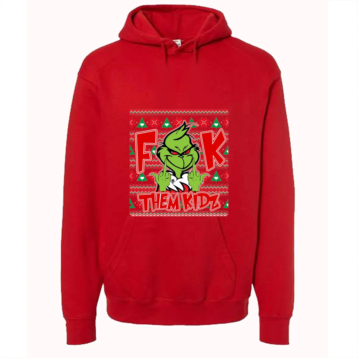 CHRISTMAS UGLY SWEATERS Red T-Shirt (Fck Them Kidz) - Image 3