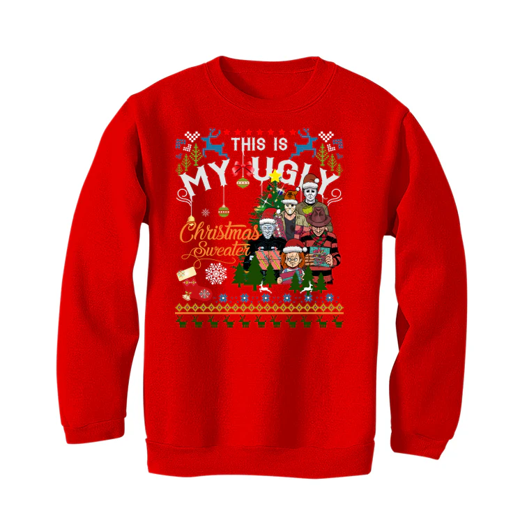 CHRISTMAS UGLY SWEATERS Red T-Shirt (This My Ugly Christmas Sweater) - Image 4