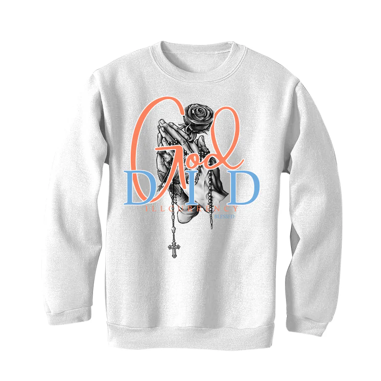 DJ Khaled x Air Jordan 5 “Crimson Bliss” White T-Shirt (GOD DID) - Image 4