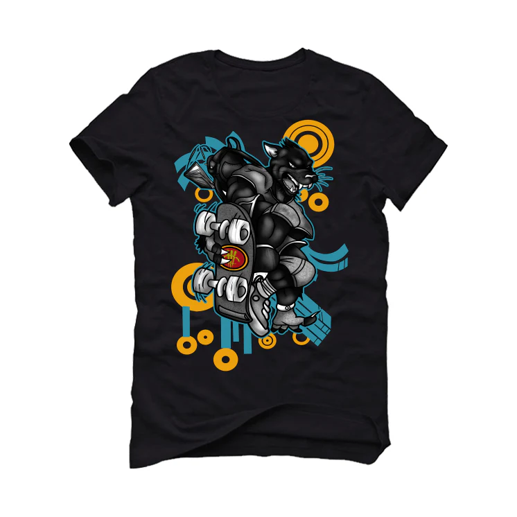 FroSkate x Nike SB Dunk High "All Love No Hate" Black T-Shirt (Skateboard Cat) - Image 2